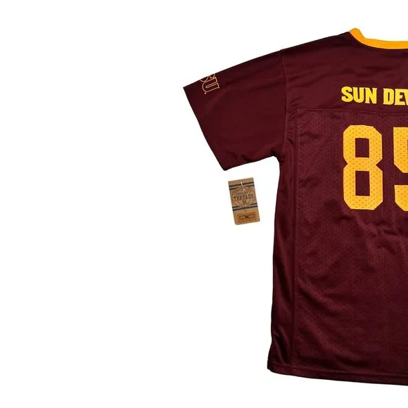 NWT Threads Boy's S/S ARIZONA STATE SUN DEVILS V-Neck Jersey Maroon Gold XL - Picture 10 of 12